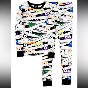 Hyde And Eek Two Piece Mummy Monster Glow In The Dark Halloween Pajama Set